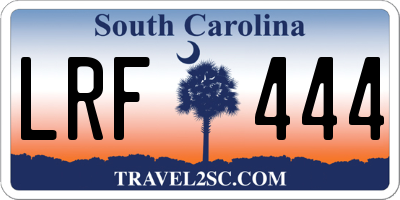 SC license plate LRF444