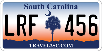 SC license plate LRF456