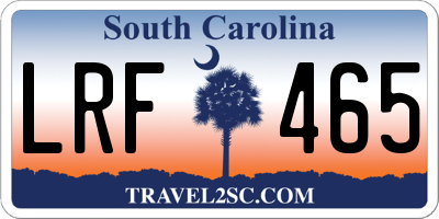 SC license plate LRF465