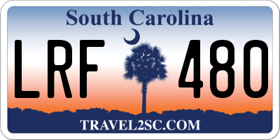 SC license plate LRF480