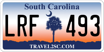 SC license plate LRF493