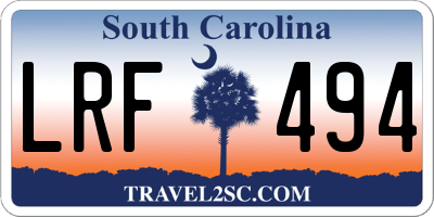 SC license plate LRF494