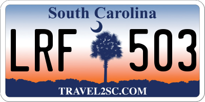 SC license plate LRF503