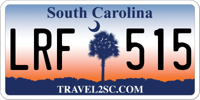 SC license plate LRF515