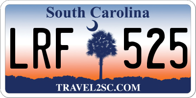 SC license plate LRF525