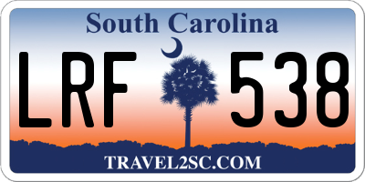 SC license plate LRF538