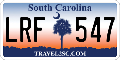 SC license plate LRF547