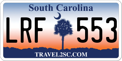 SC license plate LRF553