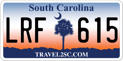 SC license plate LRF615