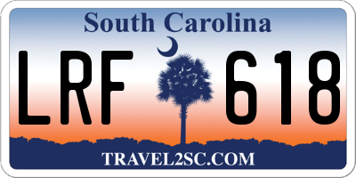 SC license plate LRF618