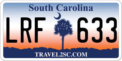 SC license plate LRF633
