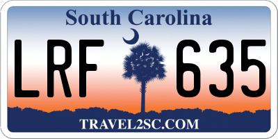 SC license plate LRF635