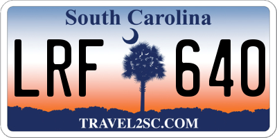 SC license plate LRF640