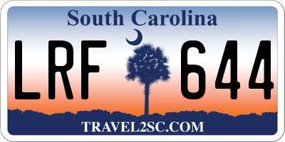 SC license plate LRF644