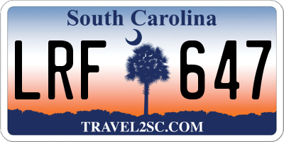 SC license plate LRF647
