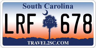 SC license plate LRF678