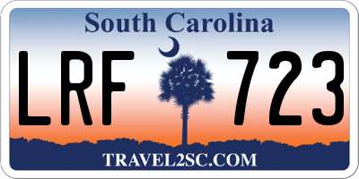 SC license plate LRF723