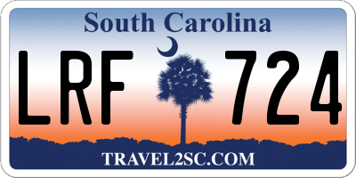 SC license plate LRF724