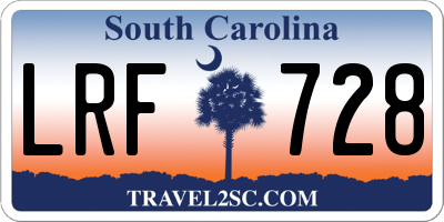 SC license plate LRF728