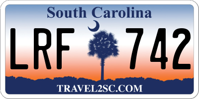 SC license plate LRF742