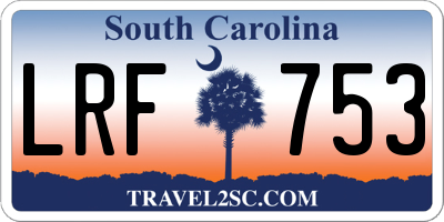 SC license plate LRF753