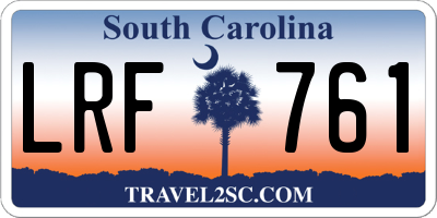 SC license plate LRF761