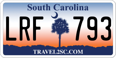 SC license plate LRF793