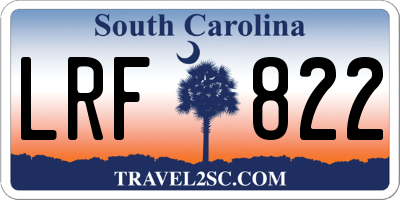 SC license plate LRF822