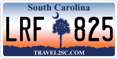 SC license plate LRF825