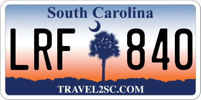 SC license plate LRF840