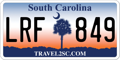 SC license plate LRF849