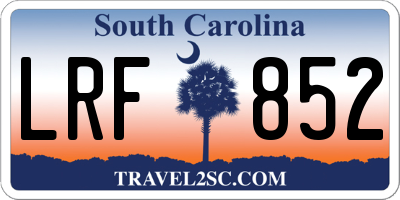 SC license plate LRF852