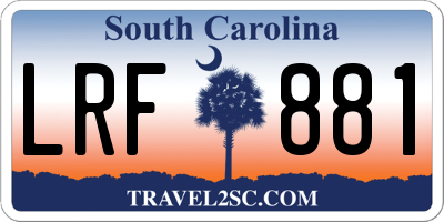 SC license plate LRF881
