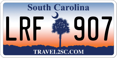SC license plate LRF907