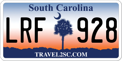 SC license plate LRF928