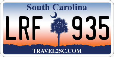 SC license plate LRF935