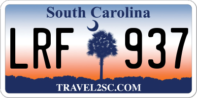 SC license plate LRF937
