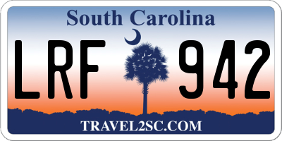 SC license plate LRF942
