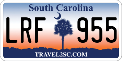SC license plate LRF955