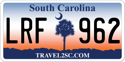 SC license plate LRF962