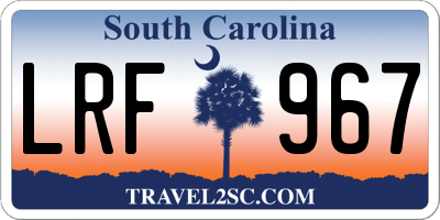 SC license plate LRF967
