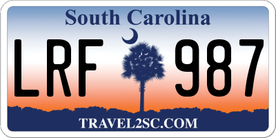 SC license plate LRF987
