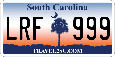 SC license plate LRF999