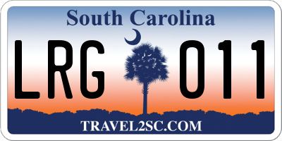 SC license plate LRG011