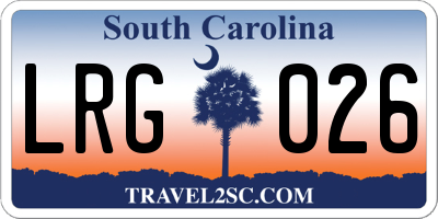 SC license plate LRG026