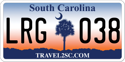 SC license plate LRG038