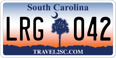 SC license plate LRG042