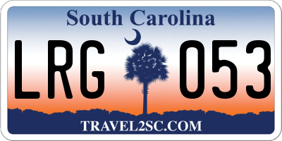 SC license plate LRG053