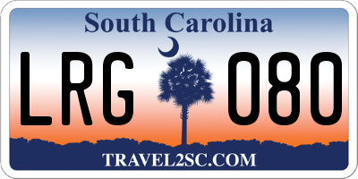 SC license plate LRG080