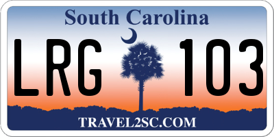 SC license plate LRG103